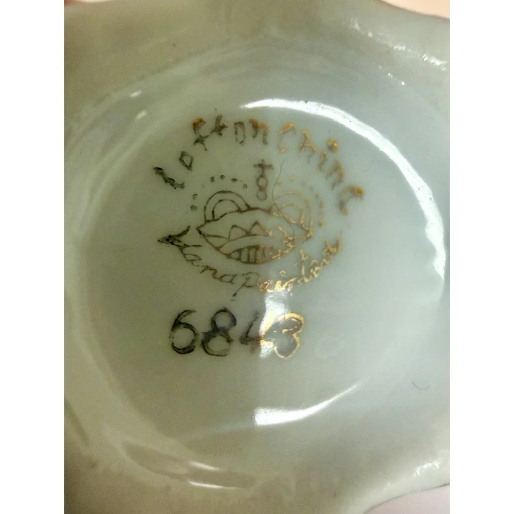 Vintage Lefton China Hand Painted Flowers #6843 Petite Pitcher & Wash Bowl